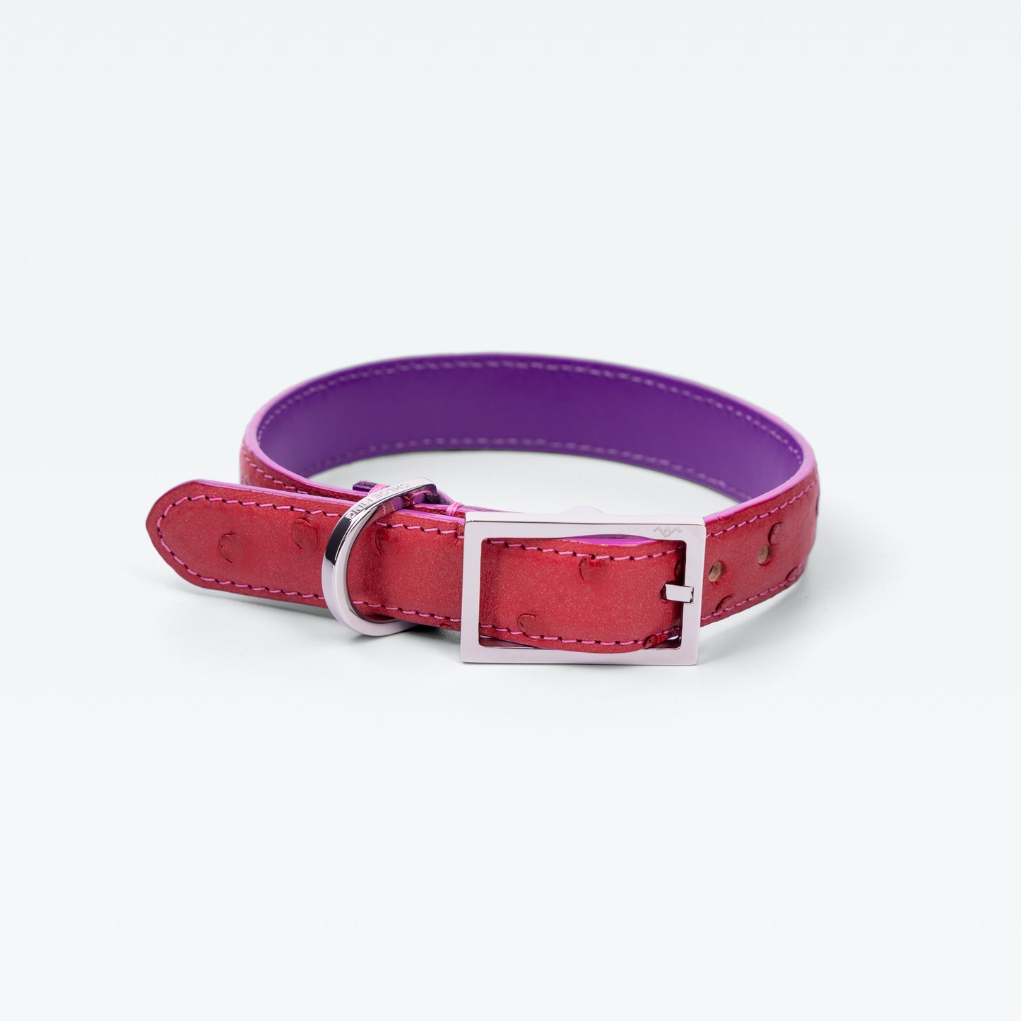 Cadogan Collar in English Rose on Ostrich with palladium hardware
