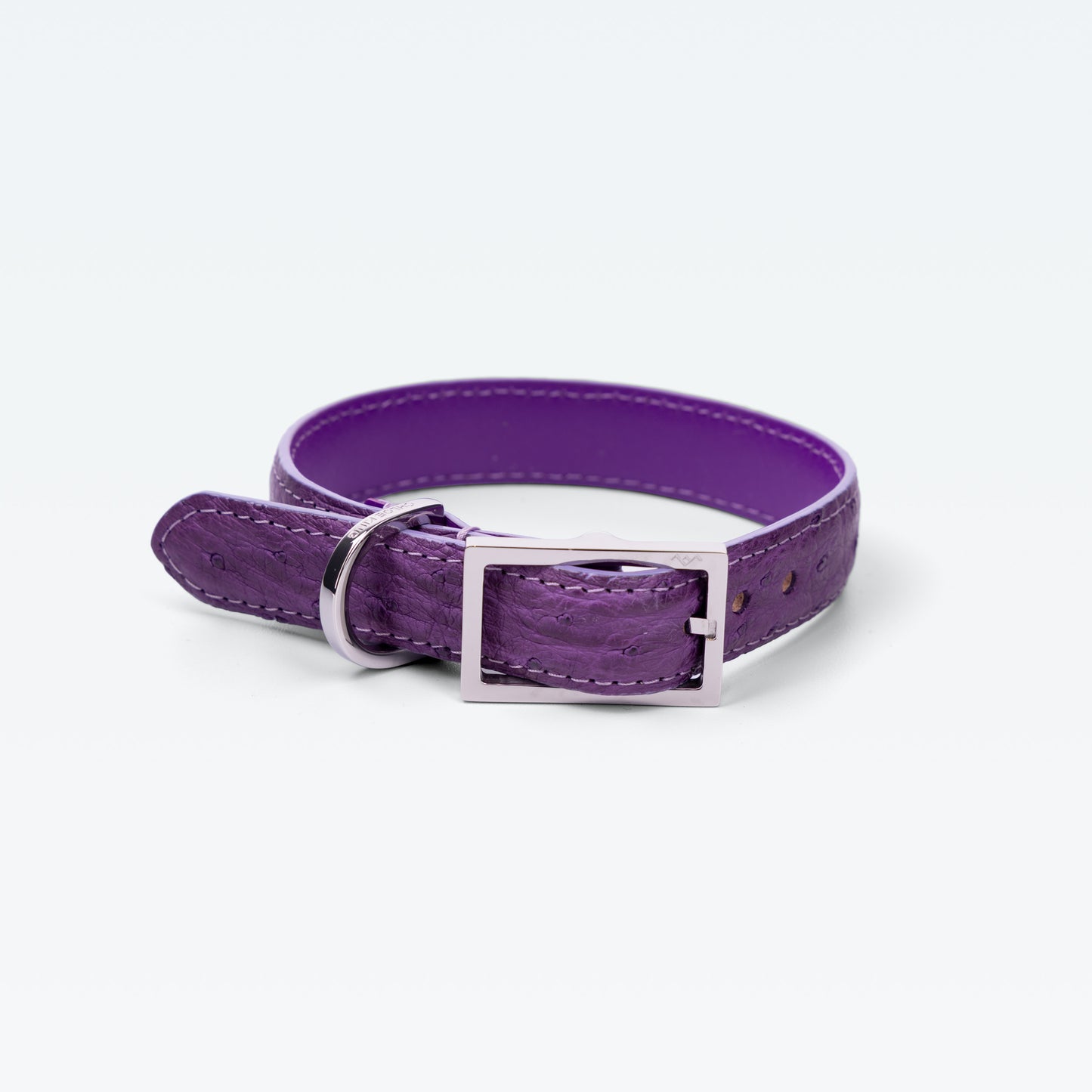 Cadogan Collar in Royal Violet on Ostrich with palladium hardware