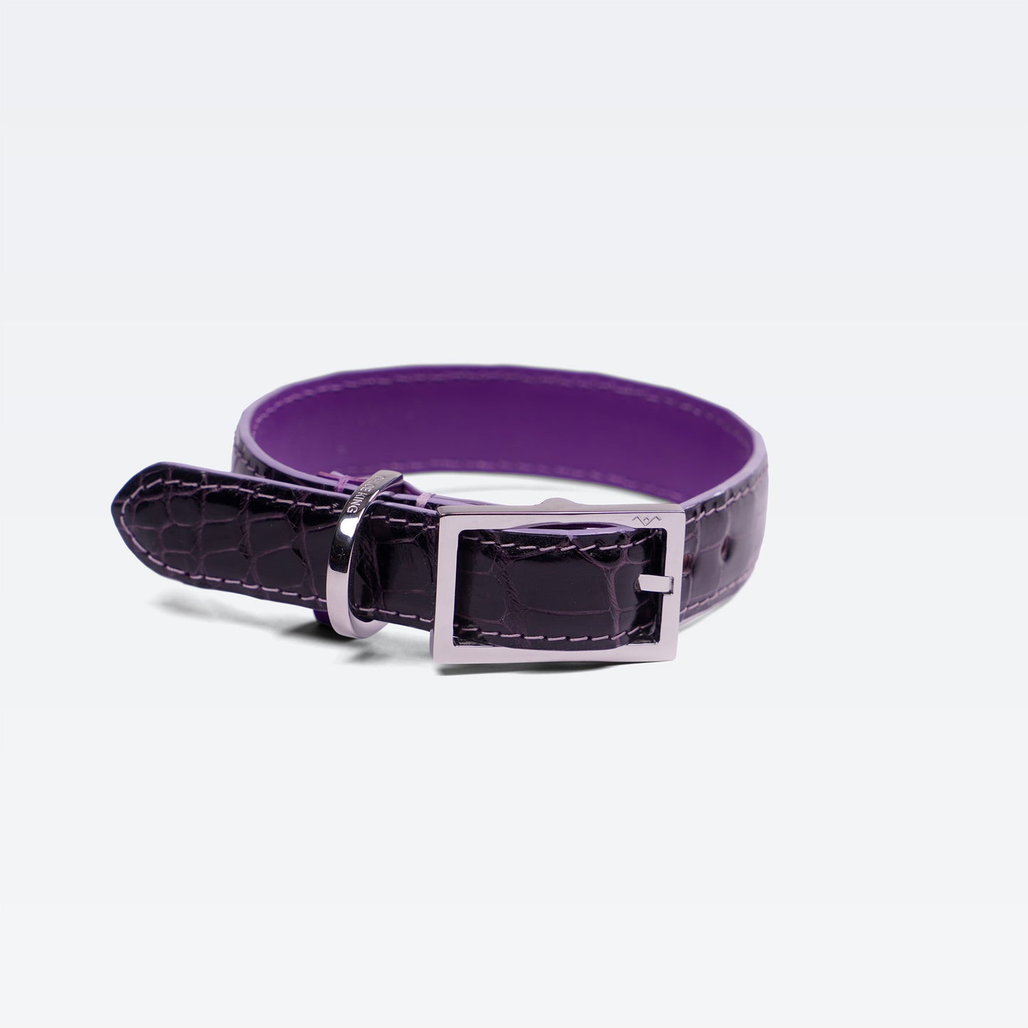 Cadogan Collar in Tyrian on Alligator with palladium hardware