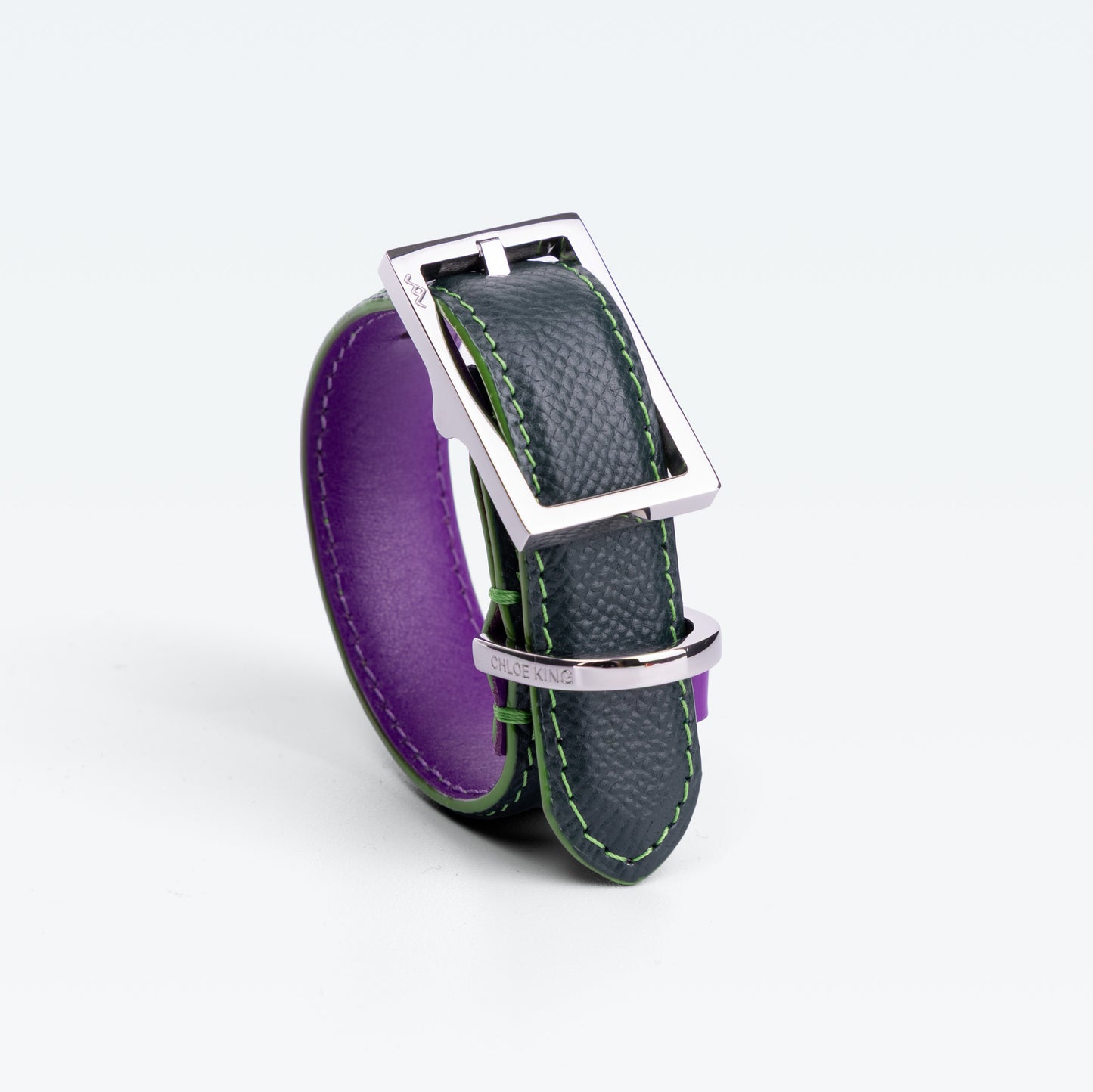 Cadogan Cuff in Vert Regent with palladium hardware