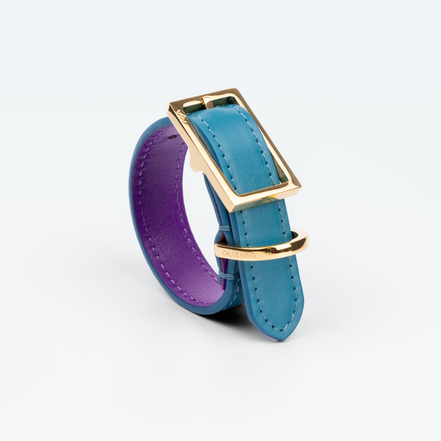 Grosvenor Cuff in Celeste with gold hardware