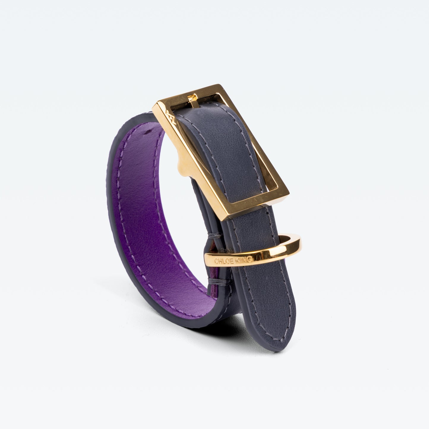 Grosvenor Cuff in Flint with gold hardware