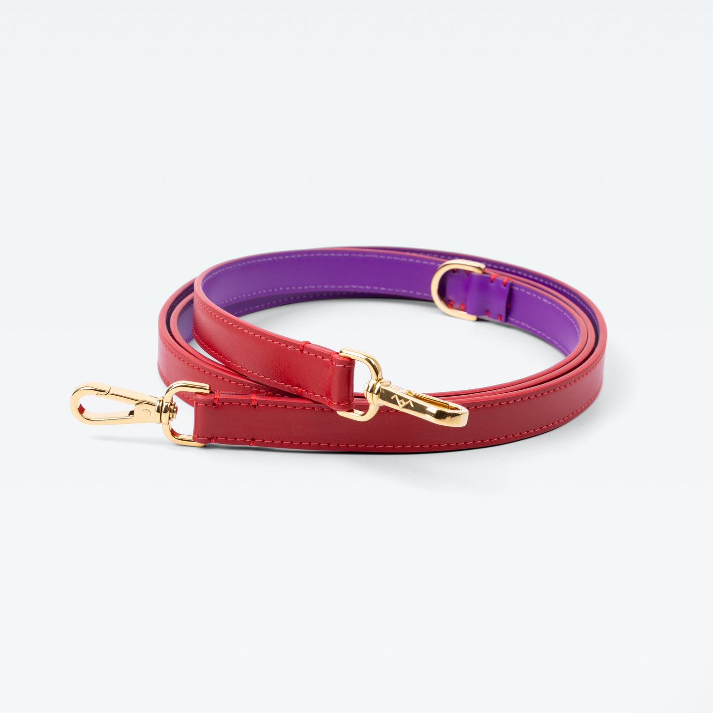 Grosvenor Link Handle Lead in English Rose with gold hardware