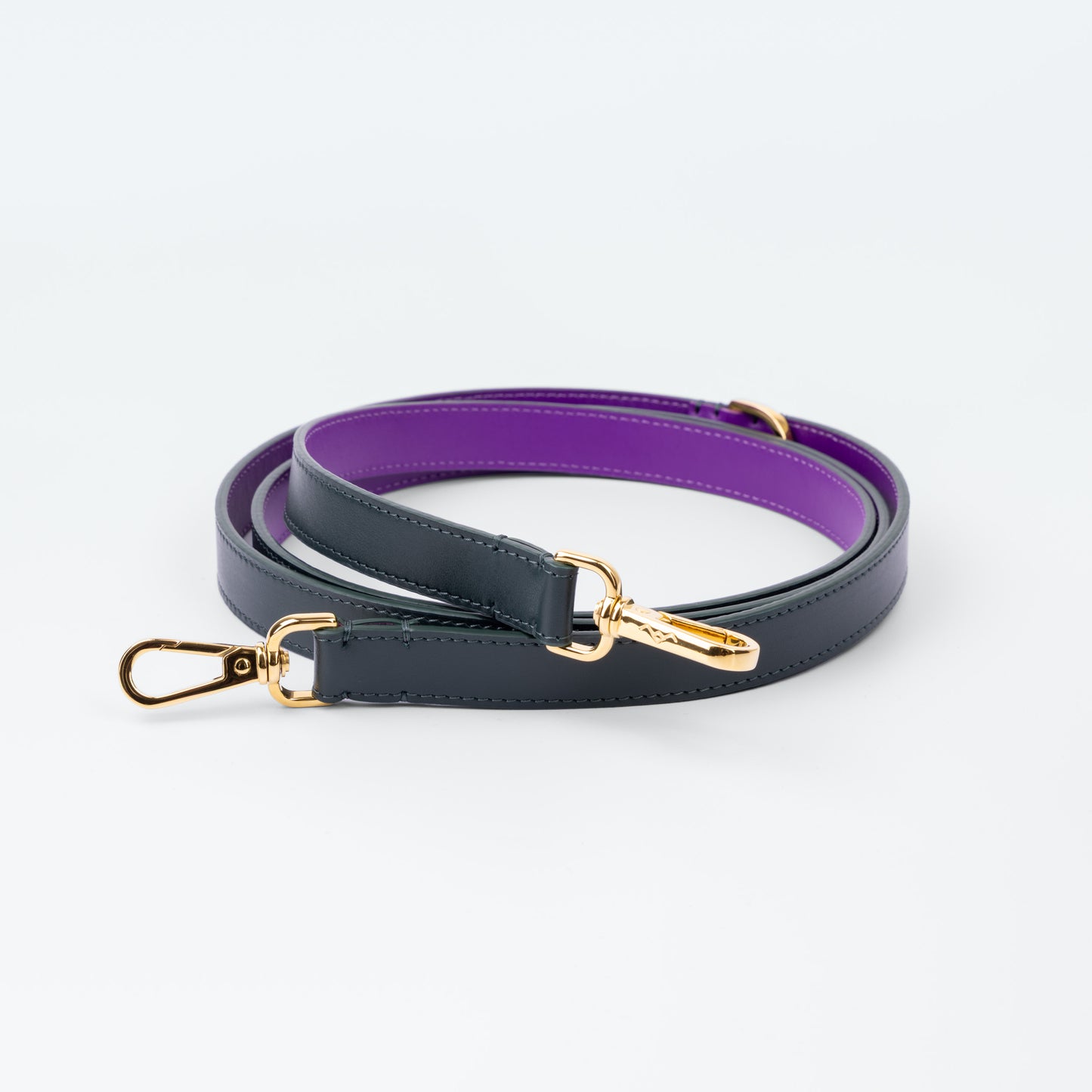 Grosvenor Link Handle Lead in Vert Regent with gold hardware