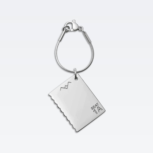 The Flight Series Boarding Pass Charm in Palladium