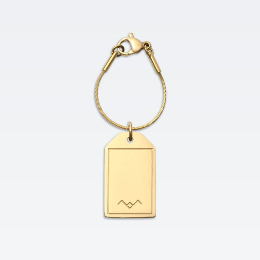 The Flight Series Luggage Label Charm in Gold
