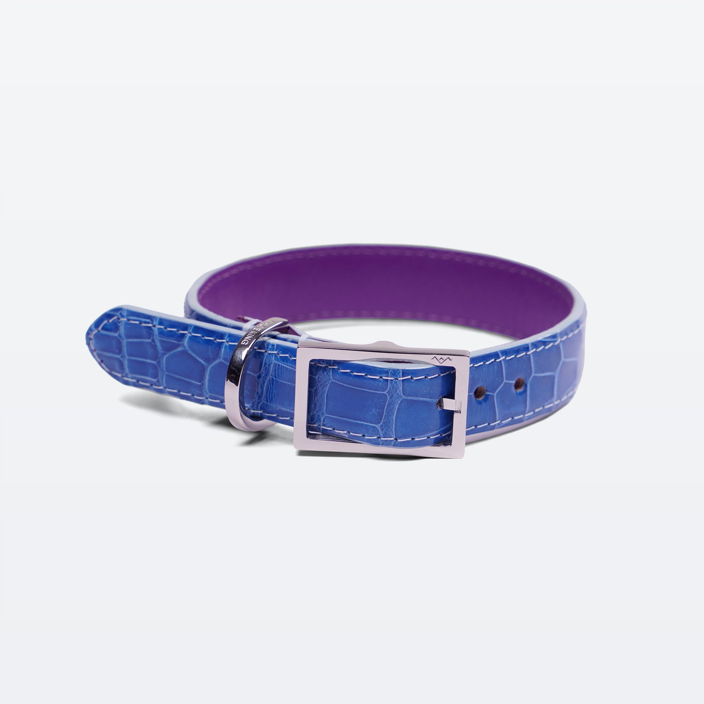 Cadogan Collar in Lapis on Alligator with palladium hardware
