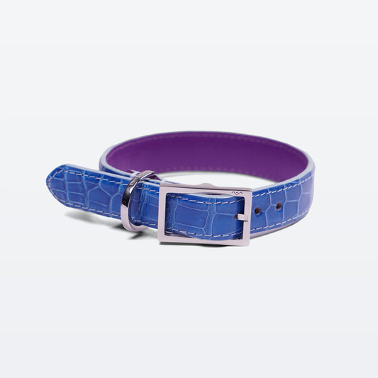 Cadogan Collar in Lapis on Alligator with palladium hardware