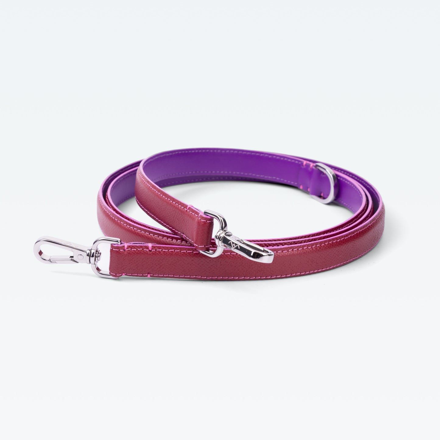 Cadogan Link Handle Lead in Claret with palladium hardware