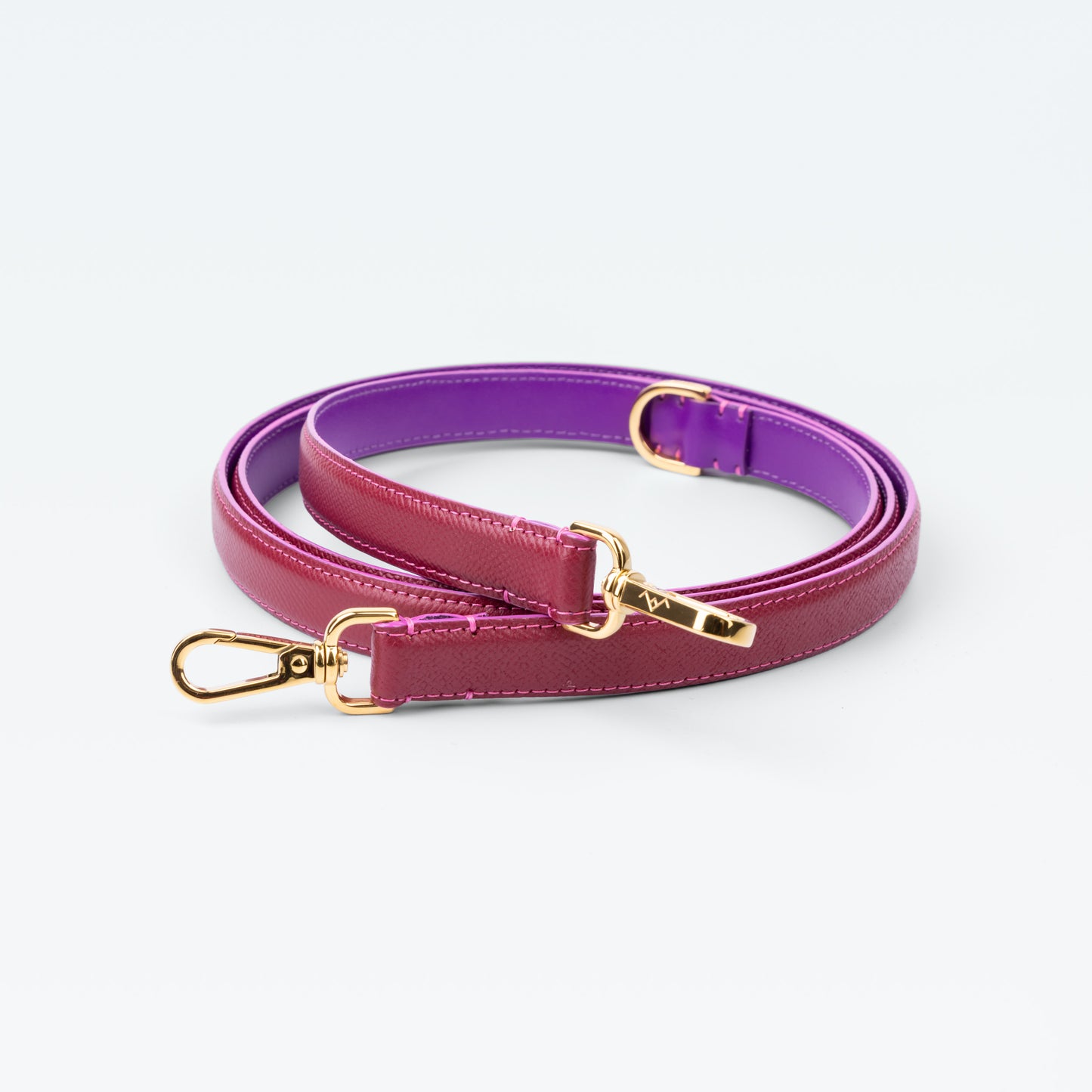Cadogan Link Handle Lead in Claret with gold hardware