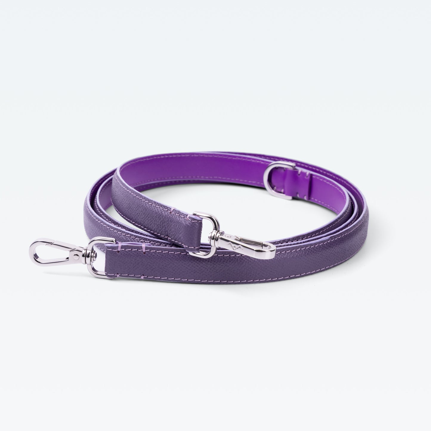 Cadogan Link Handle Lead in Royal Violet with palladium hardware